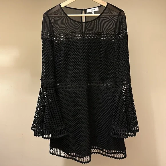 Likely Dresses | New Revolve x Likely Guipure Lace Flare Bell Sleeve Mesh Cutout Waist Minidress | Color: Black | Size: 4 | Pm-16703089'S Closet